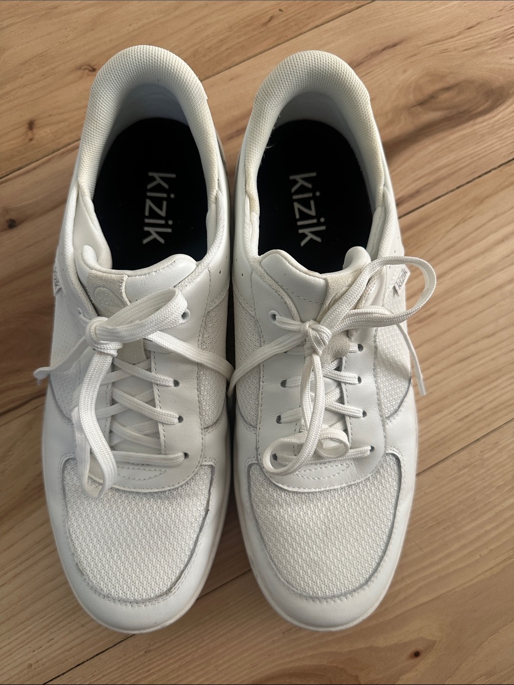 Kizik White Lace-Up Sneakers